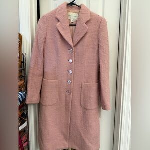 Banana Republic Pink Textured Wool Blend Pea Coat